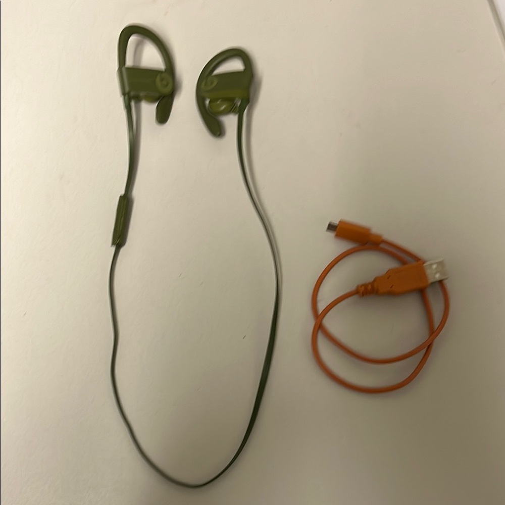 Beats by Dre Olive Green Wireless Earbuds